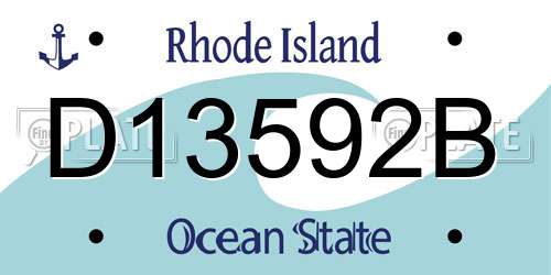 D13592B Rhode Island License Plate