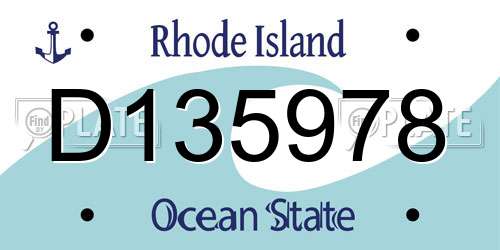 D135978 Rhode Island License Plate