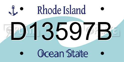 D13597B Rhode Island License Plate