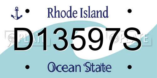 D13597S Rhode Island License Plate