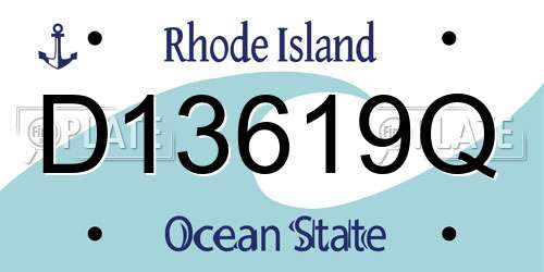 D13619Q Rhode Island License Plate