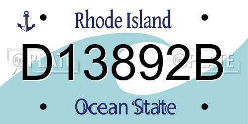 D13892B Rhode Island License Plate
