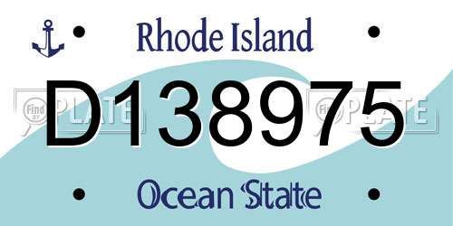 D138975 Rhode Island License Plate