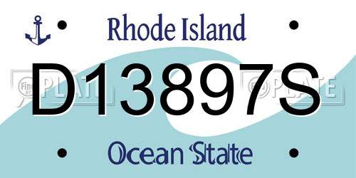 D13897S Rhode Island License Plate