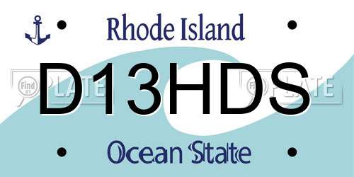 D13HDS Rhode Island License Plate