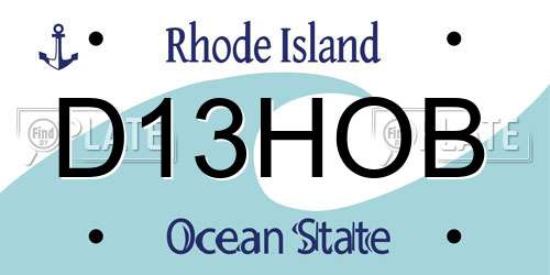 D13HOB Rhode Island License Plate
