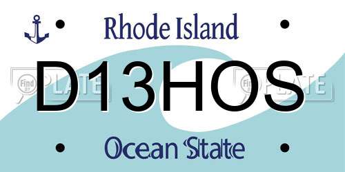 D13HOS Rhode Island License Plate