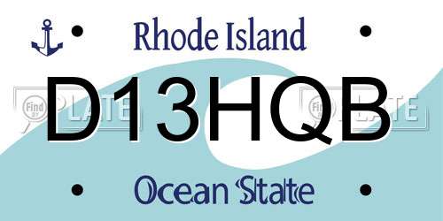 D13HQB Rhode Island License Plate