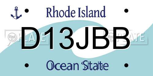 D13JBB Rhode Island License Plate