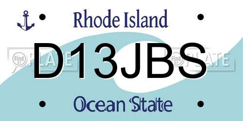 D13JBS Rhode Island License Plate