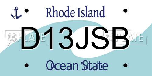 D13JSB Rhode Island License Plate