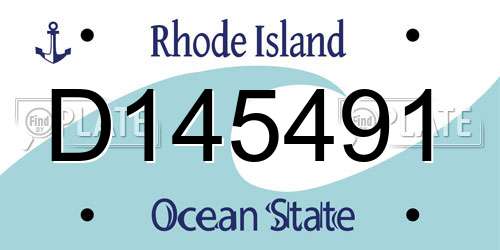 D145491 Rhode Island License Plate