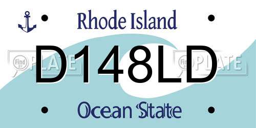 D148LD Rhode Island License Plate