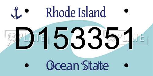D153351 Rhode Island License Plate