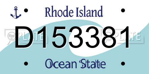 D153381 Rhode Island License Plate