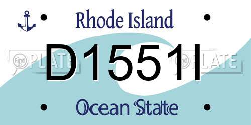 D1551I Rhode Island License Plate