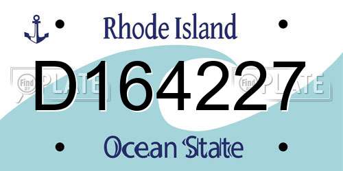 D164227 Rhode Island License Plate