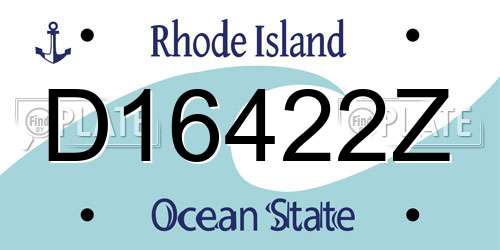 D16422Z Rhode Island License Plate