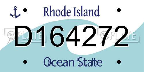 D164272 Rhode Island License Plate