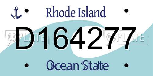 D164277 Rhode Island License Plate