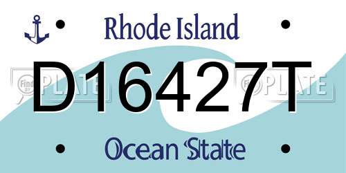 D16427T Rhode Island License Plate