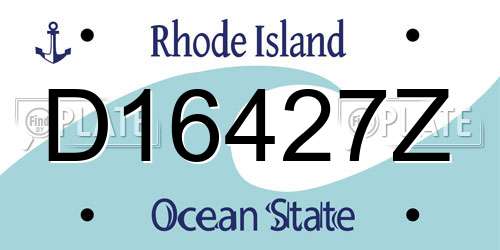 D16427Z Rhode Island License Plate