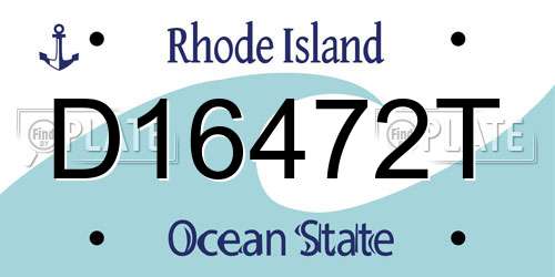 D16472T Rhode Island License Plate