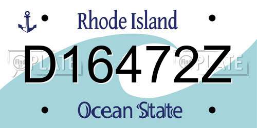 D16472Z Rhode Island License Plate