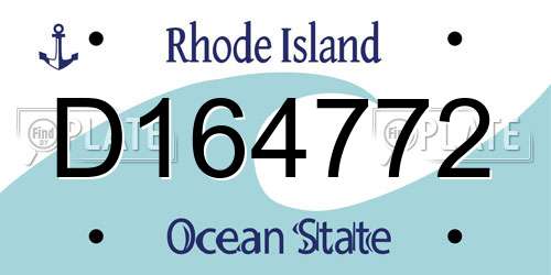 D164772 Rhode Island License Plate