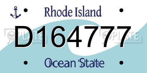 D164777 Rhode Island License Plate