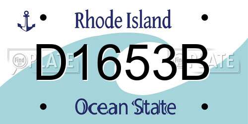D1653B Rhode Island License Plate