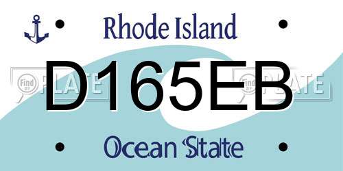 D165EB Rhode Island License Plate