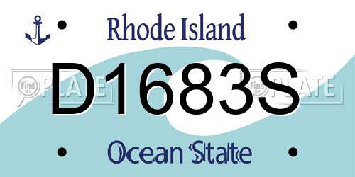D1683S Rhode Island License Plate