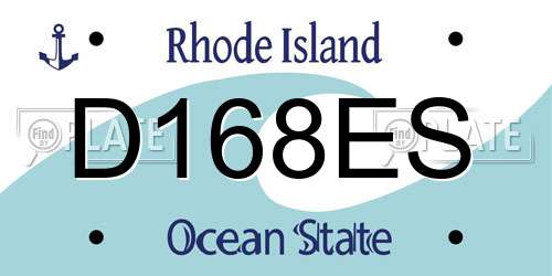 D168ES Rhode Island License Plate