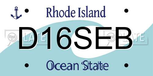 D16SEB Rhode Island License Plate
