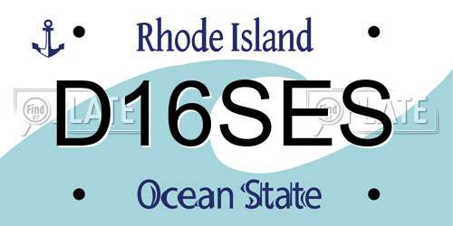 D16SES Rhode Island License Plate