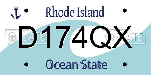 D174QX Rhode Island License Plate