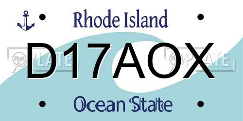 D17AOX Rhode Island License Plate