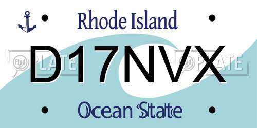 D17NVX Rhode Island License Plate