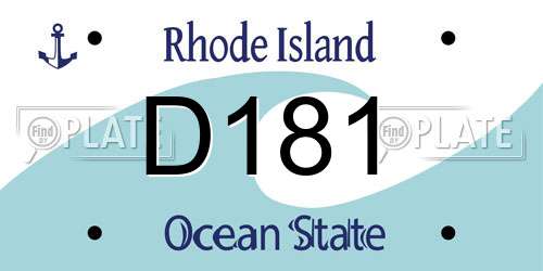 D181 Rhode Island License Plate