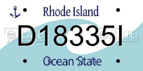 D18335I Rhode Island License Plate