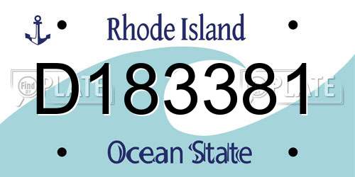 D183381 Rhode Island License Plate