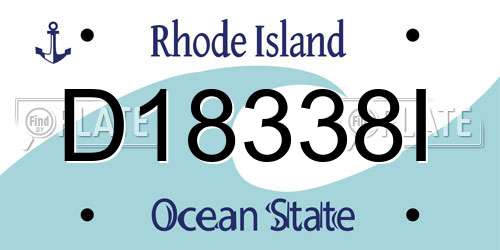 D18338I Rhode Island License Plate