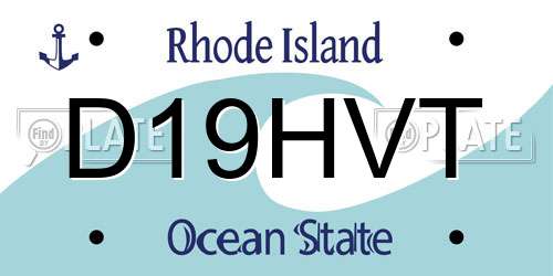 D19HVT Rhode Island License Plate