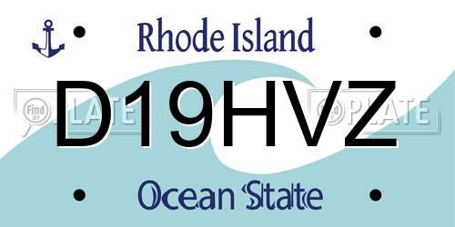 D19HVZ Rhode Island License Plate