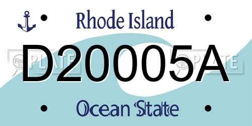 D20005A Rhode Island License Plate
