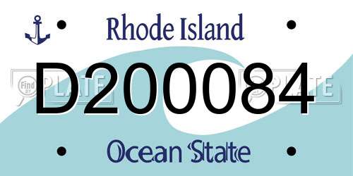 D200084 Rhode Island License Plate