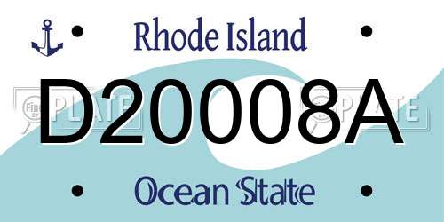 D20008A Rhode Island License Plate