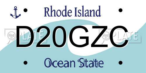 D20GZC Rhode Island License Plate
