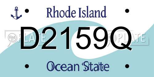 D2159Q Rhode Island License Plate